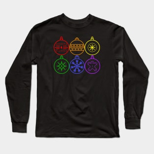 Rainbow Gay Pride Christmas Ornaments Long Sleeve T-Shirt